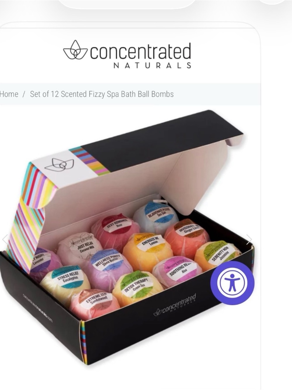 Luxurious Bath bombs to relax & energize- 12 assorted scents NEW IN SEALED BOX